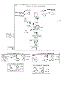 Carburetor, Controls, Kits / Gaskets - Carburetor parts for Briggs & Stratton Engine 126432-0205-E1 from AppliancePartsPros.com