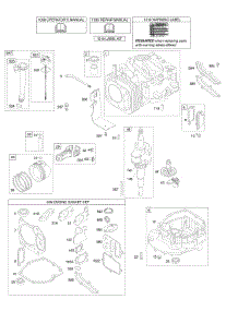 Camshaft, Crankshaft, Cylinder, Engine Sump, Lubrication, Piston Group parts for Briggs & Stratton Engine 126602-0116-E1 from AppliancePartsPros.com