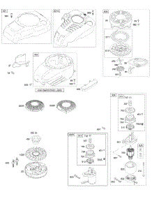 Blower Housing / Shrouds, Electric Starter, Flywheel, Rewind Starter parts for Briggs & Stratton Engine 126602-0141-B1 from AppliancePartsPros.com