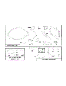 Gasket Sets parts for Briggs & Stratton Engine 126702-7016-01 from AppliancePartsPros.com