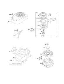 Blower Housing / Shrouds, Flywheel, Rewind Starter parts for Briggs & Stratton Engine 126K02-0548-B1 from AppliancePartsPros.com