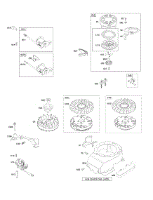 Blower Housing, Flywheel, Ignition, Rewind Starter parts for Briggs & Stratton Engine 126M02-0436-F1 from AppliancePartsPros.com