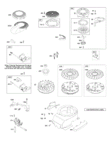 Blower Housing, Flywheel, Rewind Starter parts for Briggs & Stratton Engine 126T02-7193-H1 from AppliancePartsPros.com