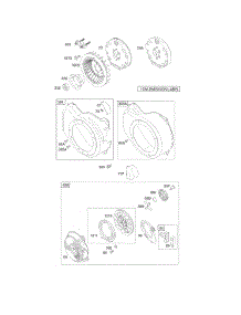 Blower Housing / Shrouds, Electric Starter, Flywheel, Rewind parts for Briggs & Stratton Engine 127437-0136-E1 from AppliancePartsPros.com