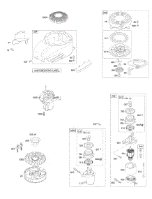 Blower Housing / Shrouds, Electric Starter, Flywheel, Rewind Starter parts for Briggs & Stratton Engine 127605-0406-B1 from AppliancePartsPros.com