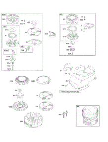 Blower Housing / Shrouds, Flywheel, Rewind Starter parts for Briggs & Stratton Engine 127702-0643-01 from AppliancePartsPros.com