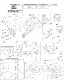 Camshaft, Crankshaft, Cylinder Group, Engine Sump, Lubrication, Piston Group, Valves parts for Briggs & Stratton Engine 127782-0644-02 from AppliancePartsPros.com