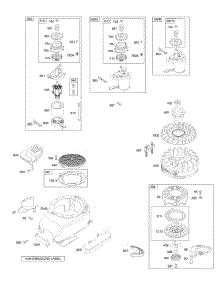 Blower Housing / Shrouds, Electric Starter, Flywheel, Rewind Starter parts for Briggs & Stratton Engine 127H07-0112-E1 from AppliancePartsPros.com