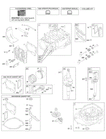 Camshaft, Crankshaft, Cylinder, Engine Sump, Kit / Gasket, Lubrication, Piston Group, Valves parts for Briggs & Stratton Engine 127H07-0112-E1 from AppliancePartsPros.com