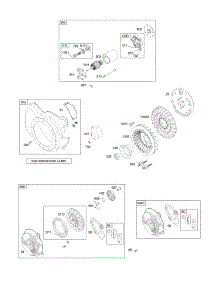 Blower Housing, Electric Starter, Flywheel, Rewind Starter parts for Briggs & Stratton Engine 128332-0136-E1 from AppliancePartsPros.com