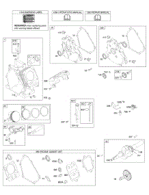 Camshaft, Crankcase Cover, Crankshaft, Cylinder, Lubrication, Piston Group parts for Briggs & Stratton Engine 128332-0136-E1 from AppliancePartsPros.com