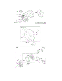 Blower Housing / Shrouds, Flywheel, Rewind parts for Briggs & Stratton Engine 128432-0036-E1 from AppliancePartsPros.com