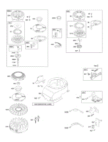 Blower Housing / Shrouds, Electrical, Flywheel, Flywheel Brake, Ignition, Rewind Starter parts for Briggs & Stratton Engine 128702-1709-B1 from AppliancePartsPros.com