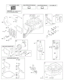 Camshaft, Crankshaft, Cylinder, Engine Sump, Kit / Gasket, Lubrication, Piston Group, Valves parts for Briggs & Stratton Engine 128H02-0115-E1 from AppliancePartsPros.com