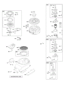 Blower Housing / Shrouds, Electric Starter, Flywheel, Rewind Starter parts for Briggs & Stratton Engine 128H07-0112-E1 from AppliancePartsPros.com