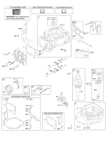 Camshaft, Crankshaft, Cylinder, Engine Sump, Lubrication, Piston Group, Valves parts for Briggs & Stratton Engine 128L05-0116-F1 from AppliancePartsPros.com