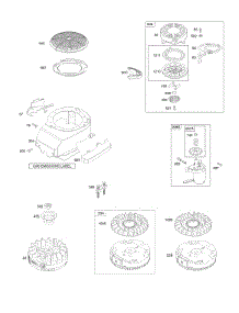 Blower Housing, Electric Starter, Flywheel, Rewind Starter parts for Briggs & Stratton Engine 128M02-0003-F1 from AppliancePartsPros.com