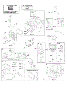 Camshaft, Crankshaft, Cylinder, Engine Sump, Lubrication, Pistion Group, Valves parts for Briggs & Stratton Engine 128M02-0120-F1 from AppliancePartsPros.com