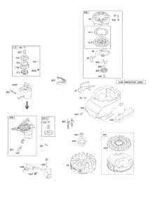 Blower Housing, Electric Starter, Flywheel, Rewind Starter parts for Briggs & Stratton Engine 128T02-0889-B1 from AppliancePartsPros.com