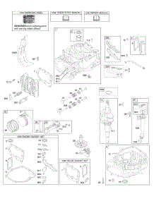 Camshaft, Crankshaft, Cylinder, Engine Sump, Lubrication, Piston Group, Valves parts for Briggs & Stratton Engine 128T05-1548-B1 from AppliancePartsPros.com