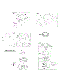 Blower Housing / Shrouds, Flywheel, Rewind Starter parts for Briggs & Stratton Engine 129602-0113-B1 from AppliancePartsPros.com