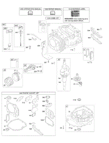 Camshaft, Crankshaft, Cylinder, Engine Sump, Lubrication, Piston Group parts for Briggs & Stratton Engine 129612-0114-B1 from AppliancePartsPros.com