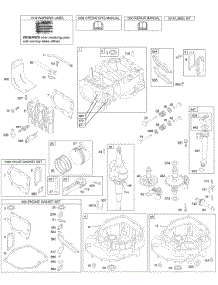 Cams, Crankshaft, Cylinder, Engine Sump, Kit / Gaskets, Lubrication, Piston Group, Valves parts for Briggs & Stratton Engine 129807-1460-01 from AppliancePartsPros.com