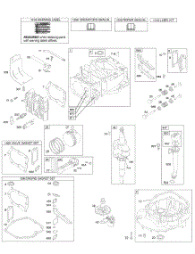 Camshaft, Crankshaft, Cylinder, Engine Sump, Kit / Gasket, Lubrication, Piston Group, Valves parts for Briggs & Stratton Engine 129H02-0105-E2 from AppliancePartsPros.com