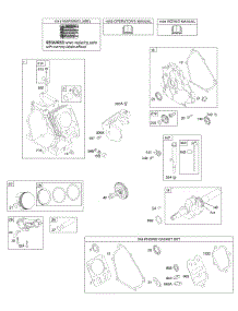 Camshaft, Crankcase Cover, Crankshaft, Cylinder, Lubrication, Piston Group parts for Briggs & Stratton Engine 12A312-0100-E1 from AppliancePartsPros.com