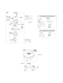 Carburetor Group, Fuel Tank Group, Kits / Gaskets - Carburetor parts for Briggs & Stratton Engine 12A412-0100-E1 from AppliancePartsPros.com