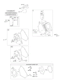 Crankcase Cover / Sumps, Cylinder Group, Kits / Gaskets - Engine, Oil Group parts for Briggs & Stratton Engine 12A412-0100-E1 from AppliancePartsPros.com