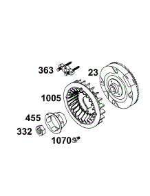 Flywheel Group parts for Briggs & Stratton Engine 12B412-0100-E1 from AppliancePartsPros.com