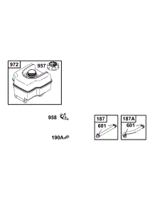 Fuel Tank Group parts for Briggs & Stratton Engine 12B412-0100-E1 from AppliancePartsPros.com