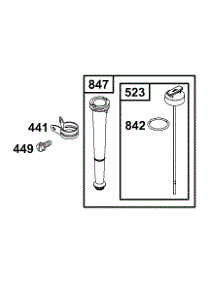 Oil Group parts for Briggs & Stratton Engine 12B412-0100-E1 from AppliancePartsPros.com