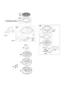 Blower Housing / Shrouds, Flywheel, Rewind Starter parts for Briggs & Stratton Engine 12B602-0100-E1 from AppliancePartsPros.com