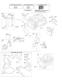 Camshaft, Crankshaft, Cylinder, Engine Sump, Lubrication, Piston Group parts for Briggs & Stratton Engine 12B602-0100-E1 from AppliancePartsPros.com