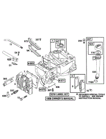 Cylinder, Head, Oil Fill parts for Briggs & Stratton Engine 12B802-1108-01 from AppliancePartsPros.com