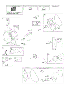 Camshaft, Crankcase Cover, Crankshaft, Cylinder, Lubrication, Piston Group parts for Briggs & Stratton Engine 12C314-0131-E1 from AppliancePartsPros.com