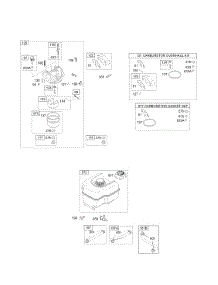 Carburetor Group, Fuel Tank Group, Kits / Gaskets - Carburetor parts for Briggs & Stratton Engine 12C414-0131-E1 from AppliancePartsPros.com
