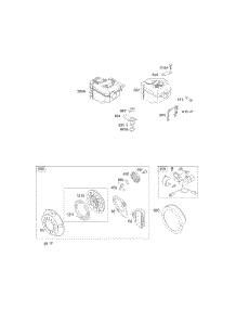 Electric Starter, Muffler Groups parts for Briggs & Stratton Engine 12C414-0131-E3 from AppliancePartsPros.com