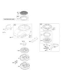 Blower Housing / Shrouds, Flywheel, Rewind Starter parts for Briggs & Stratton Engine 12C682-0110-E1 from AppliancePartsPros.com