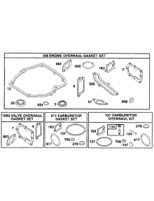 Kit / Gasket Sets parts for Briggs & Stratton Engine 12C702-0608-01 from AppliancePartsPros.com