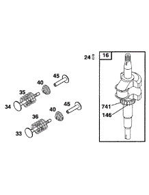 Crankshaft parts for Briggs & Stratton Engine 12C802-2308-E1 from AppliancePartsPros.com