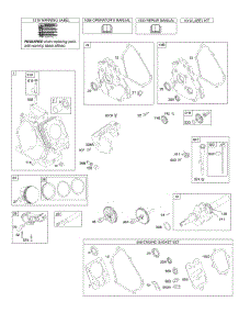 Camshaft, Crankcase Cover, Crankshaft, Cylinder, Lubrication, Piston Group parts for Briggs & Stratton Engine 12D202-0116-E8 from AppliancePartsPros.com