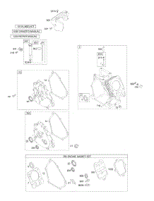 Crankcase Cover / Sumps, Cylinder Group, Kits / Gaskets - Engine, Oil Group parts for Briggs & Stratton Engine 12D493-0018-E1 from AppliancePartsPros.com