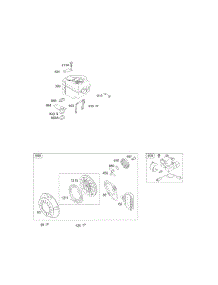 Electric Starter, Muffler Groups, Rewind Group parts for Briggs & Stratton Engine 12D493-0018-E1 from AppliancePartsPros.com