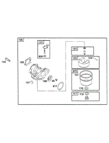 Carburetor Assembly parts for Briggs & Stratton Engine 12D802-0510-99 from AppliancePartsPros.com