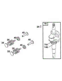 Crankshaft parts for Briggs & Stratton Engine 12D802-0512-21 from AppliancePartsPros.com