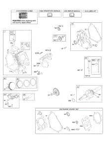 Camshaft, Crankcase Cover, Crankshaft, Cylinder, Lubrication, Piston Group parts for Briggs & Stratton Engine 12E114-0268-E1 from AppliancePartsPros.com