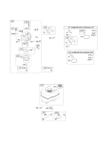 Carburetor Group, Fuel Tank Group, Kits / Gaskets - Carburetor parts for Briggs & Stratton Engine 12E494-0110-E1 from AppliancePartsPros.com